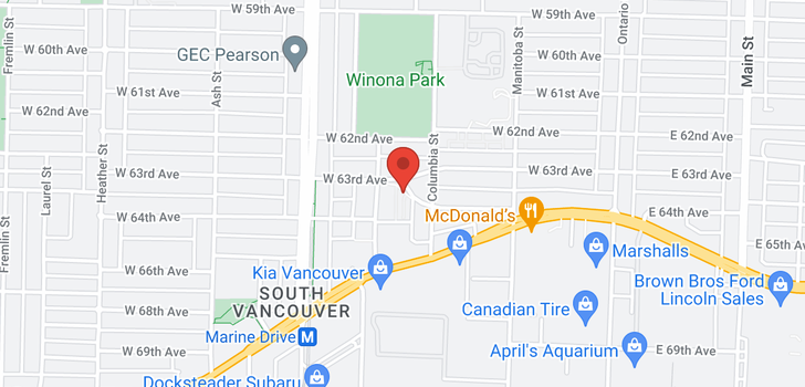 map of 4 388 W 64TH AVENUE